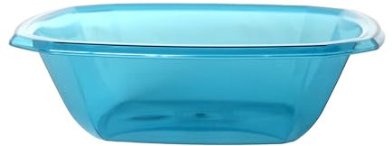 Jauhmui 3 cuencos cuadrados de plástico grueso para frutas, para cocina, para decoración de cocina, verduras, frutas, aperitivos (azul, 31,5 x 31,5 x 9 cm)