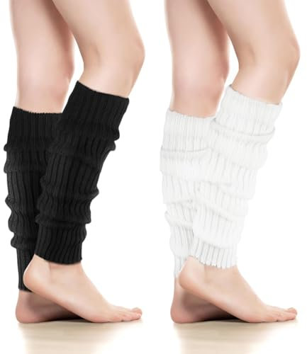 NJCXOLA 2 Paar Winter Leg Warmers, Stulpen Oktoberfest Damen, Stulpen Weiß Für Damen, Beinwärmer Kinder, Hohe Fußlose Kniestrümpfe, Knöchelwärmer