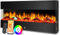 KESSER® Cheminée Murale - Electrique 3D, avec Chauffage 9 Modes de Couleur Effet de Flamme LED, 900/1800 W Poêle Mural et Encastrable Chauffage Fonction App Télécommande (Noir, 138 cm)