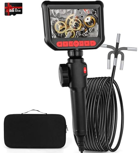 1080P Endoskopkamera mit Licht, 4,3 Zoll LCD-Bildschirm Endoskopkamera Beweglicher Kopf, 6mm Drehbar Endoskopkamera, Endoskop Kamera, Inspektionskamera Rohrkamera Kanalkamera