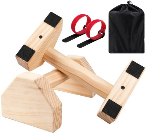KIMIGO Liegestützgriffe Holz,Push-Up Bars,Premium Liegestützgriffe für Fitness,Holz Parallettes Calisthenics,Liegestütze oder Handstand Griffe,Calisthenics Griffe for Festigkeit Ausbildung Yoga