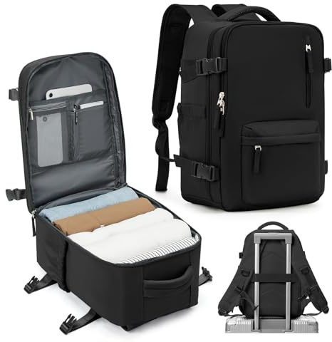 SZLX Large Travel Backpack for Women Men Cabin Bags for Ryanair Easyjet Underseat Hand Luggage Bag Carry on Travel Backpack Cabin Size Flight Rucksack Fit 14 Inch Laptop with Shoe Compartment