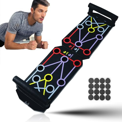 Planche Push Up, Planche Pompe Musculation Pliable avec Poignées, Push Up Board Multifonction 13 en 1 Portable pour Poitrine, Pratiquer Épaules, Entraînement Complet du Corps