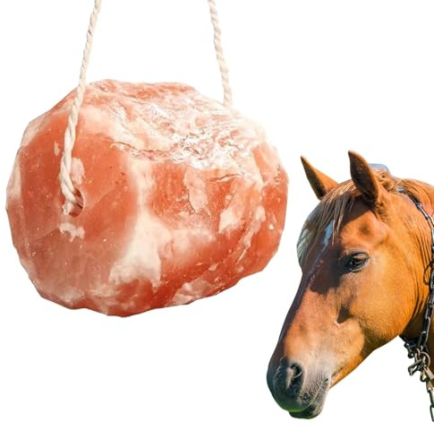 Shyllin Sale per Cavalli, Pietra di Sale con minerali e oligoelementi, Blocco di sale dell’Himalaya per cavalli con Cordoncino 1.7KG, Naturale Sali Minerali per Cavallo, Bovini, Caprini, Cervo