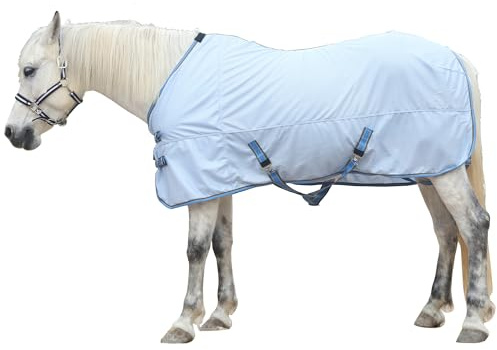 Fly Rug for Horses - Horse Fly Rug Lightweight Mesh Fly Sheet | UV Protection Light Blue 7'0