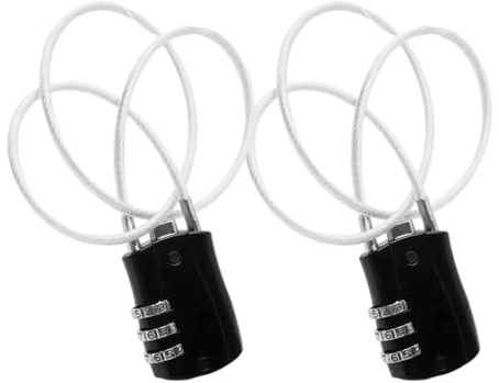 Flewdart 2pcs cadenas cable acier code long 50cm, Cadenas de Sécurité à Combinaison à 3 Chiffres pour Valise Sac de Voyage Casier (50cm 2pcs)