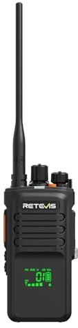 Retevis NR40 Walkie-talkies för Vuxna, DMR-tvåvägsradio med Lång räckvidd, IP67 Vattentät, 2800mAh, Tydlig Ljudkvalitet, Robust Radio för Logistiktjänster och Fraktföretag (Svart, 1-pack)