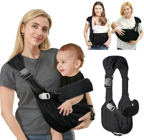 Vesavifaka Babytrage da neonati a bambini piccoli, Marsupio regolabile per bambini, Comodo e leggero per bambini da 25-55 libbre, Ottimo per shopping e viaggi