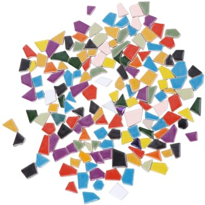 Alipis Frammenti di Cristallo Fai da Te 500G per Mosaico Pietre di Vetro Irregolari Smaltate Colorate Materiali Creativi per Decorazioni Casa e Progetti Manuali