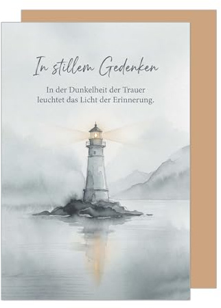 Edition Seidel Premium sorgkort med kuvert. Meddelandekort kondolekort vikbart kort ordspråk i tyst minne deltagande medkänsla påminnelse tröst hoppkraft (T1321 SW026)