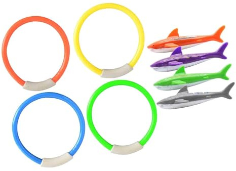 RCGOFOLLOW Juego de Anillos de Buceo para Piscina subacuática, Regalo para niños, promoción diversión y Juegos acuáticos emocionantes, Juguetes para Piscina para niños, Anillos natación para