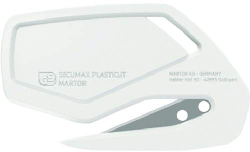 MARTOR 10 x Coltelli di sicurezza, lama nascosta, SECUMAX PLASTICUT, cutter professionale, leggero, plastica, per destrorsi e mancini, certificato GS