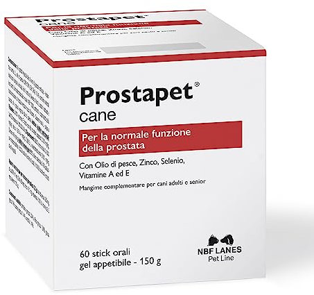 NBF Lanes | Prostapet Cane, Gel Appetibile 60 bustine da 2,5 g, per la Normale Funzionalità della Prostata.