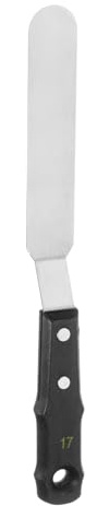 QUARKZMAN No.17 Spatola per Pittura Coltello per Pallet a Spatola Tonda Acciaio Inossidabile con Manico Legno per Diffusione Miscelazione Colore Tela Pittura Olio Acrilica