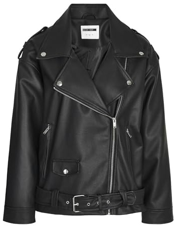 Noisy may dam Nmpaulina oversize bikerjacka Cur Noos, svart, 48