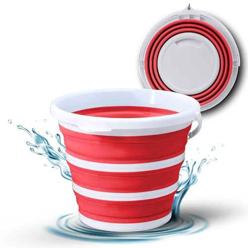 Suleno® Falteimer Universal – 10L Faltbarer Eimer aus robustem Silikon & PP. Vielseitig als Putzeimer, Wassereimer – platzsparend für Haushalt, Camping, Wohnmobil, Wandern, Angeln, Strand