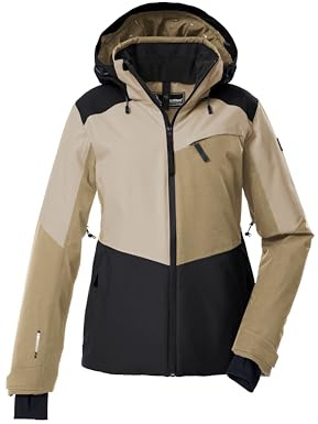 killtec Donna Giacca da sci/giacca funzionale con cappuccio con zip, paraneve e ventilazione sotto le ascelle KSW 39 WMN SKI JCKT, schwarz, 38, 43420-000