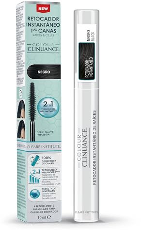 Colour Clinuance | Ritoccatore Temporaneo Istantaneo per Prime Canizie, Radici e Sopracciglia | Veloce e Facile da Usare | Copertura Perfetta e Massima Precisione | Colore Nero | 10ml