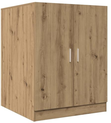 Gecheer Mobile per Lavatrice, Mobile da Bagno con 2 Ante, 70,5 x 71,5 x 91,5 cm, in Truciolato, per Lavanderia e Bagno