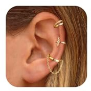 Kenivira 3 Pezzo Ear Cuff Orecchini Donna Oro Regolabile Ear Cuff Orecchini Senza Buco Donna