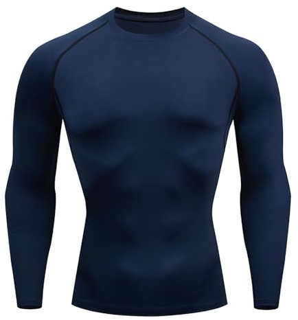 Maillot de Foot - Tee Shirt Compression à Col Roulé et Manches Longues Baselayer Hauts Séchage Rapide pour Fitness Course à Pied Gym Entraînement