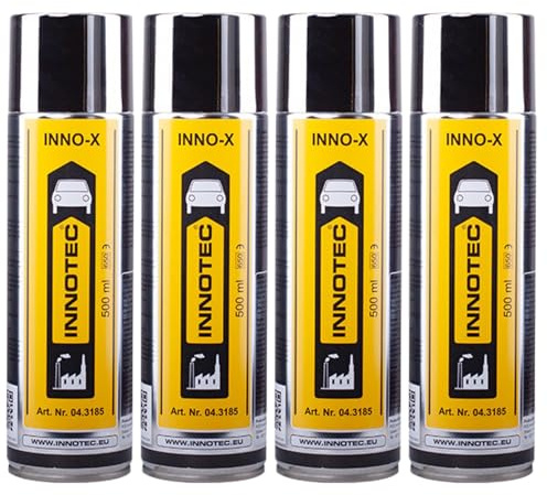 INNOTEC Inno-X 500 ml – Detergente in acciaio inox e spray per la cura – rimuove grasso, sporco, impronte digitali e impurità – per acciaio inossidabile, cromo, cucina, barbecue, industria e parti del