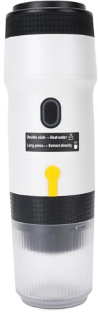 Fdit Pequeña Multifuncional USB 3 en 1, Máquina de café Portátil de Acero Inoxidable 304 para Uso Familiar en el Trabajo, Capacidad del Tanque de Calentamiento de 60 Ml (WHITE)
