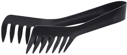 ASAKKURA Pinzas para Espaguetis de Acero Inoxidable Negro, 1.0 Mm, Tenazas para Servir Pasta y Alimentos, Utensilio de Cocina Resistente al Calor, Diseño Pulido y Práctico, Adecuado