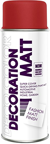 Deco Color DC Lackspray MATT nach RAL 400ml freie Farbeauswahl (feuerrot matt RAL 3000)