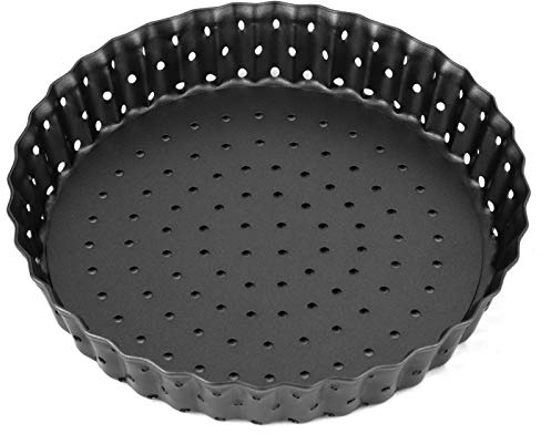 Agatige Carbon Steel Pizza Pans, 14cm/5.5Inch Baking Tray Round Non-Stick Perforated Pizza Baking Set with with Holes and Removable Bottom for Home Kitchen Oven