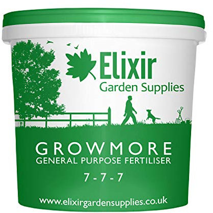 Elixir Gardens Growmore 7-7-7 Special Blend All Round General Purpose Fertiliser | 5kg Tub | Treats 100 sq.m