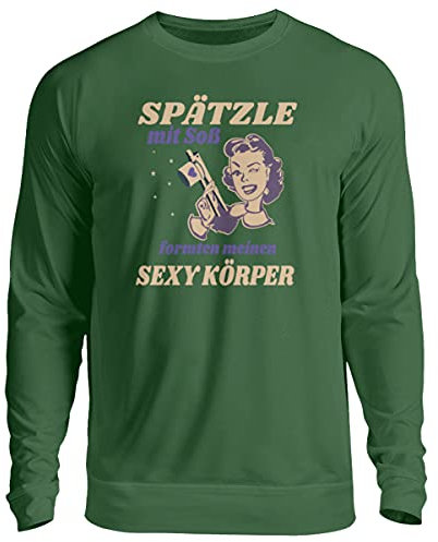 Spätzle avec sauce – Proverbes souabes – Cadeaux de souabe – Pull unisexe, vert bouteille, L