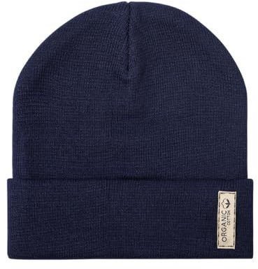 BLUECHOLON Gorro Invierno Hombre Mujer Algodón Orgánico. Gorros Correr Running Deporte Suave Caliente con Lengüeta y Doble Cobertura (Azul Marino)