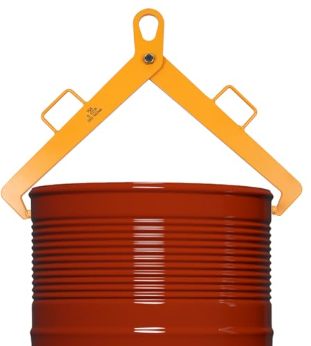 Pince verticale pour tonneau, pince de levage jaune, pince de levage de baril d'huile, capacité de charge maximale : 0,6T/1322,77 lbs peut être utilisé pour le transport de fûts en plastique Fûts