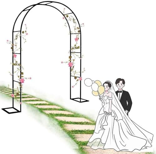Großer Gartenbogen, Gartenlaube, Hochzeitsbogen, Metalllaube, Pergola, Rohrrahmen, Spalier, Torbogen Für Kletterpflanzen, Rosen, Reben, Partydekoration, Spalierlauben(B,W3.0M*H2.2M)