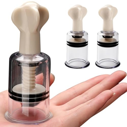 2er-Pack Twist Pumpless Saugnapf Schröpfen Nippelverstärker Brustmasturbation Nippelmassagegerät Nippelklemmen Nippelsauger BDSM Bondage Fetisch Sexspielzeug für Erwachsene