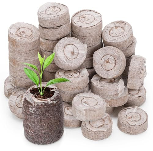 GOTVUGE 50 Stück Kokoserde-Quelltabs 30mm – Anzuchtset für Pflanzen, Gemüse & Bonsai | Komprimierte Kokos-Pellets für Stecklinge und Sämlinge