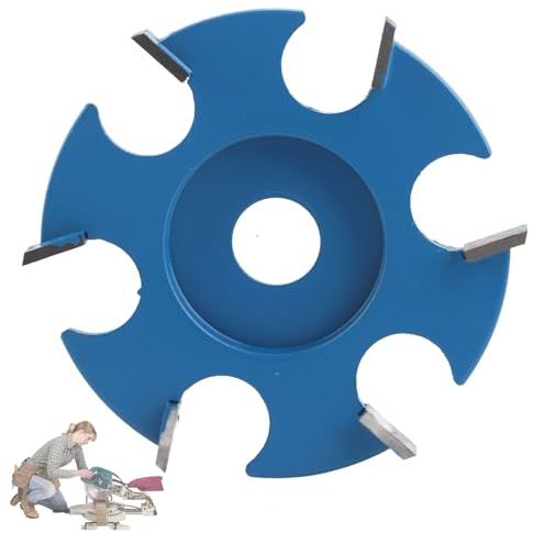 lvifloae Disco per intaglio del legno in acciaio, 6 denti Fresa per legno Disco per intaglio in acciaio al carbonio Lavorazione del legno Smerigliatrice angolare Utensile per