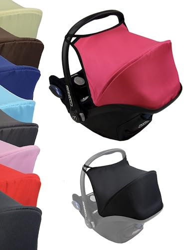 Sonnenverdeck Sonnendach [Sonnenschutz für Babyschale] kompatibel mit Maxi Cosi Cabrio Fix Gruppe 0 + GP (pink)