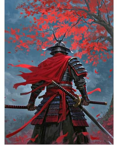 SHEGZHUC 40 x 50 cm Diamond Painting Adult Japanese Samurai Picture, Diamond Painting Pictures Ninja Japan, Mosaic Embroidery Cross Stitch Art Gift, Wall Decoration for Living Room, Bedroom