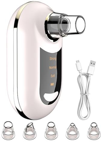 Limpiador Facial de Poros al Vacío,Eliminador de Poros Obstruidos - Equipo Extractor De Puntos Blancos Con 3 Ajustes De Succión Y Carga USB Para Rutina Diaria Viajes Y Baño De Mujeres Hombres Y