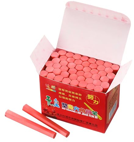 PATIKIL 96 PC Tiza Para Pizarra, Tiza Sin Polvo A Granel Delgada Y Colorida Para Pizarra Negra Aula Adultos Suministros De Oficina Y Hogar En Interiores, Rojo