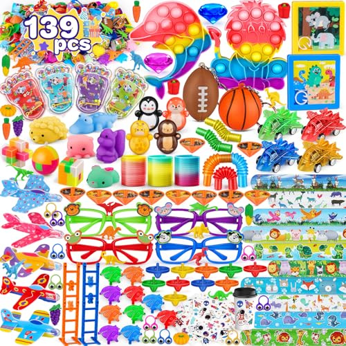 AmyBenton 139 Piezas Relleno Piñata Cumpleaños Infantil, Juguetes de Fiesta a Granel, Rellenar Bolsas de Fiesta Regalos, Favores de Fiesta, Pack Regalos Cumpleaños niños, Sorpresas para Niños Niñas