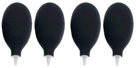 Zerodeko Lot de 4 Souffleurs de Poussière Noirs en Silicone pour Appareil Photo et Plantes Succulentes, Ampoule à Ventouse, Outil de Nettoyage Précis et Portable pour Objectifs, Claviers