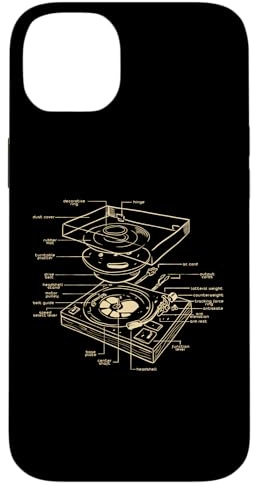 Carcasa para iPhone 14 Plus Tocadiscos DJ Esquema Fiesta Diseño Baile Disco Techno Música