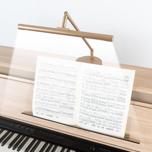 Classic Cantabile 12520 GD Lampe De Piano Or, Hauteur maximale: 45 cm | Lampe de piano à LED avec 78 LED lumineuses, Température de couleur réglable en continu entre 3000 et 6500 Kelvin