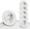 trendlights24 Decora Decken Einbaustrahler flach 35 mm 230V 5er Set - LED Spots je 5W Neutralweiß 400lm austauschbar - Weiß schwenkbar 68 mm