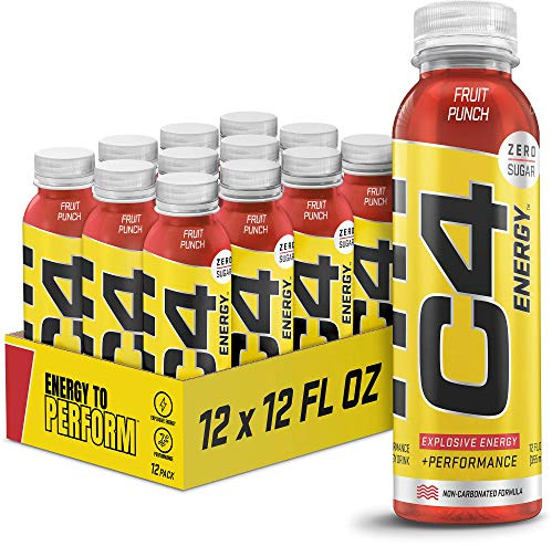 C4 Non-Carbonated Energy Drink with Zero Sugar, Fruit Punch, 12pk