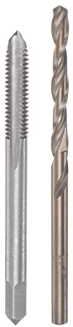 sourcing map Tap & Bit Sets, 8#-32 UNC 2B Straight Flute Machine Thread Milling Tap, 3.3mm M35 Cobalt High Speed Steel (HSS-CO) Twist Drill Bit