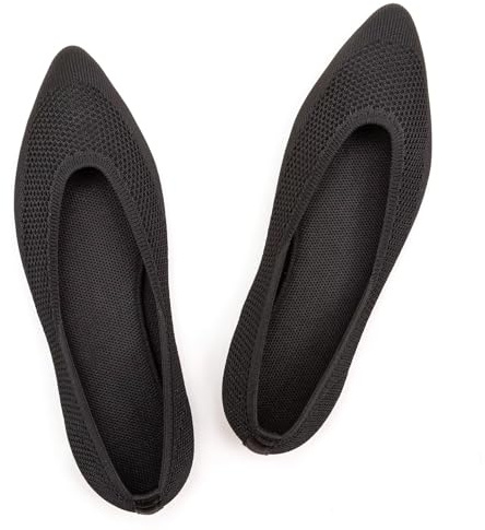 Frank Mully Femmes Bout Pointu Ballet Plat Tricot Chaussures Basses Chaussures Plates Confortables Slip on Flats Chaussures pour Femme Chaussures Classiques